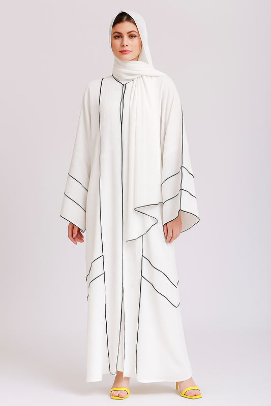 White with black Stripped