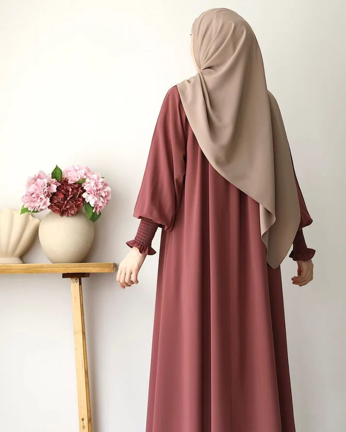 Royal Gold basic Round neck Abaya