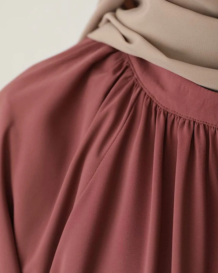 Royal Gold basic Round neck Abaya