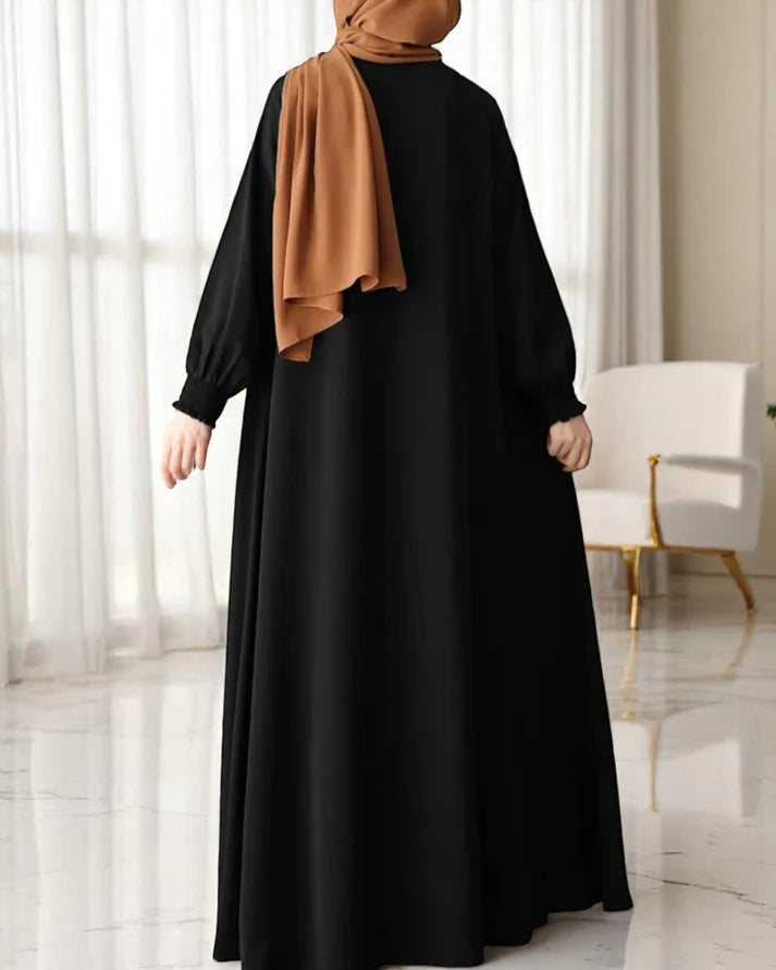 Front Open Abaya with black Zipper