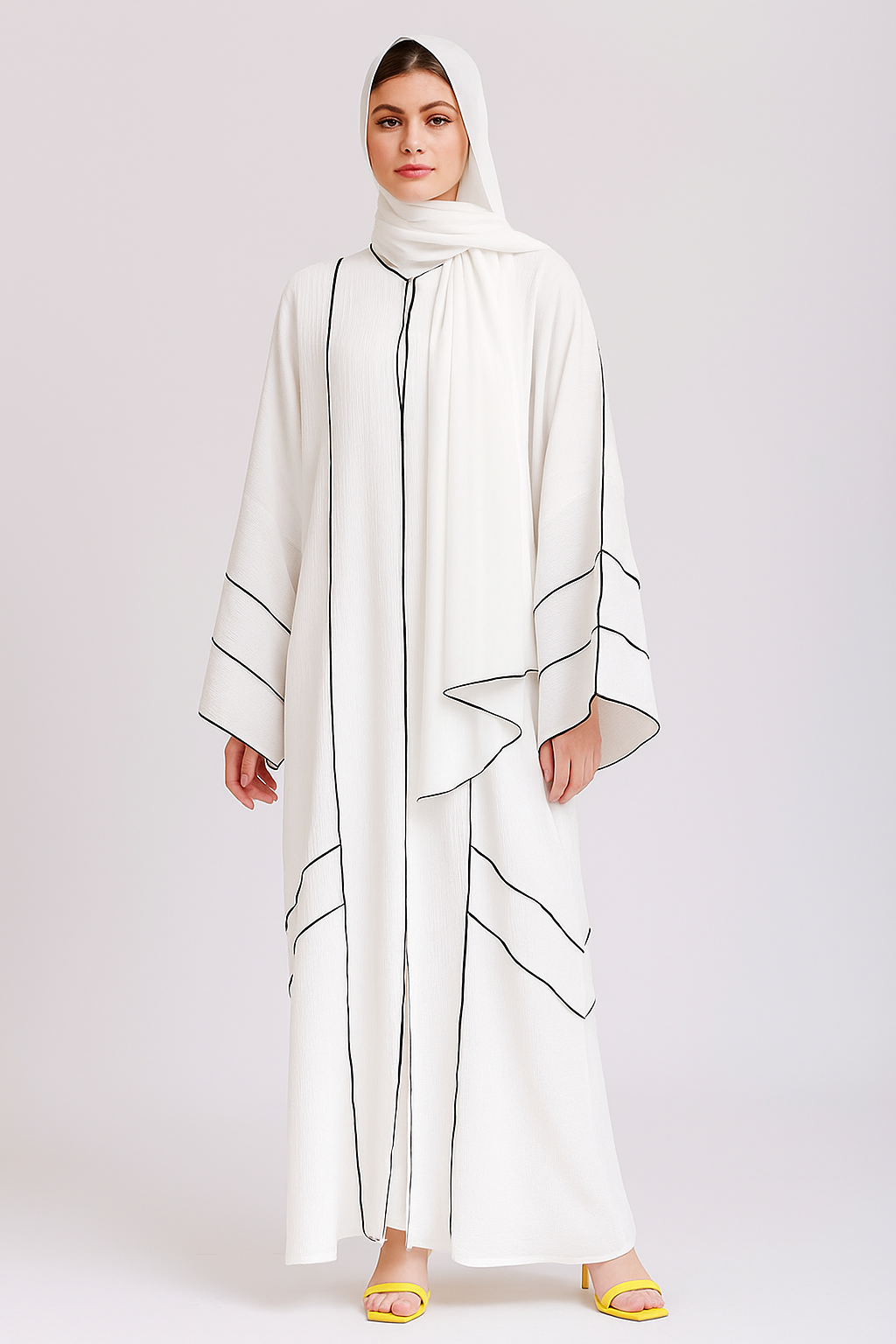 White with black Stripped