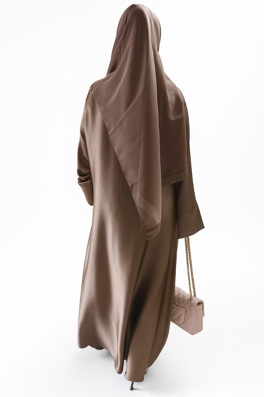 Lux front open with belt Abaya