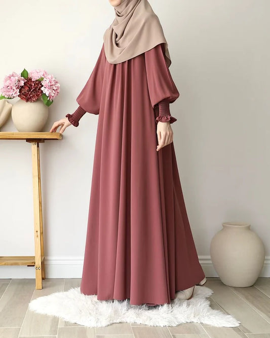 Royal Gold basic Round neck Abaya